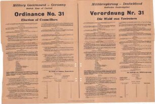 Verordnung Nr. 31 der Militärregierung Deutschland, Britisches Kontrollgebiet - Die Wahl von Vertretern