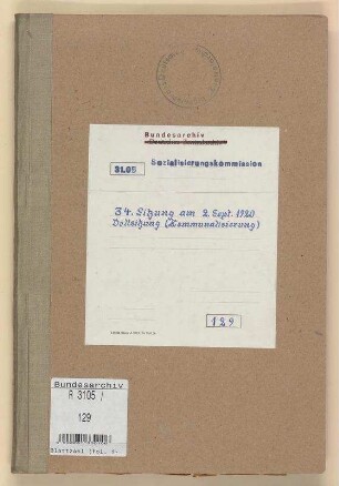 34. Sitzung am 2. Sept. 1920: Vollsitzung zur Kommunalisierung