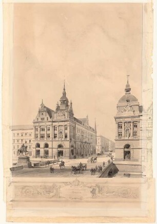Durchbruch der Kaiser-Wilhelm-Straße, Berlin: Perspektivische Ansicht