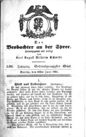 26. Stück, 26. Juni 1854