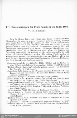 Bereicherungen der Flora Saxonica im Jahre 1898