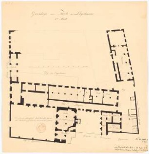Berlinisches Gymnasium (Graues Kloster), Berlin: Grundriss eines Teils des Lagerhauses 1. OG