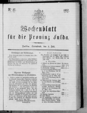 Nr. 27, Ausgabe vom 4. Juli 1857