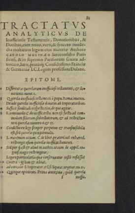 Tractatus analyticus de inofficiosis testamentis ...