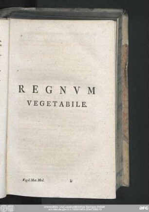 Regnum Vegetabile.