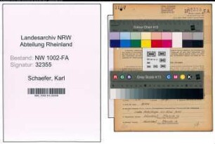 Entnazifizierung Karl Schaefer, geb. 01.06.1893 (Filialleiter)