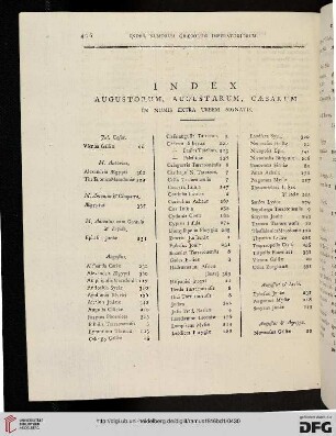Index augustorum, augustarum, caesarum in numi extra urbem signatis
