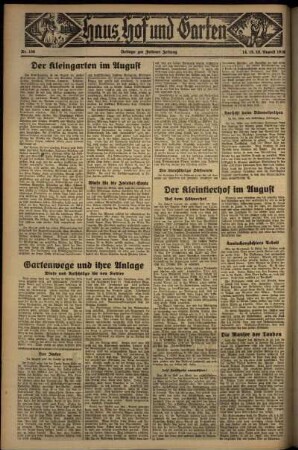 Dritte Ausgabe vom Samstag, den 15. August 1936.