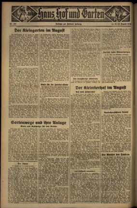 Dritte Ausgabe vom Samstag, den 15. August 1936.