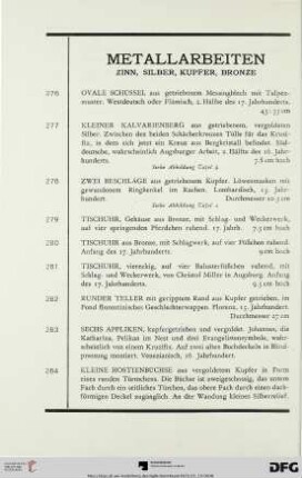 Metallarbeiten (Nr. 276-327)