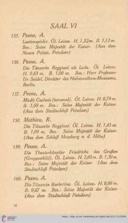 Saal VI (Nr. 155 - 174)