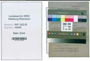 Entnazifizierung Erich Beer , geb. 25.04.1913 (Inspektor)