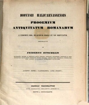 Prooemium antiquitatum Romanarum