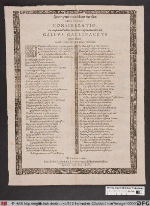 Anonymi cuiusdam mediae aetatis scriptoris Consideratio, cur in summitatibus turrium templis adiunctorum Gallus Gallinaceus poni soleat : ex veteri codice exscripta