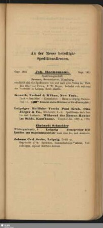 An der Messe beteiligte Speditionsfirmen