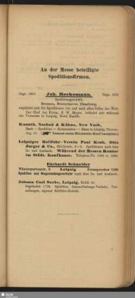An der Messe beteiligte Speditionsfirmen