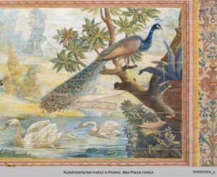 Deckendekoration des Salone Verde : Parklandschaft und Tiere