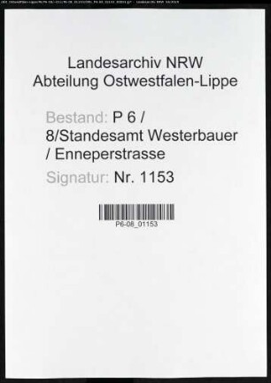 Sterberegister Standesamt Hagen-Enneperstraße (Sitz Westerbauer)
