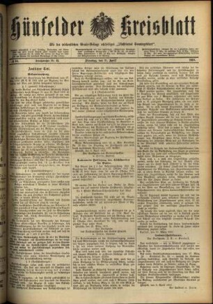 Ausgabe vom Dienstag, den 11. April 1916.