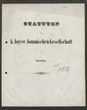 Vereinssatzung 1859