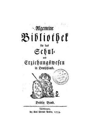3: Allgemeine Bibliothek für das Schul- und Erziehungswesen in Teutschland - 3.1775