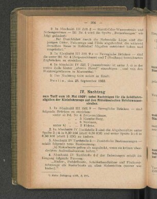 IV. Nachtrag