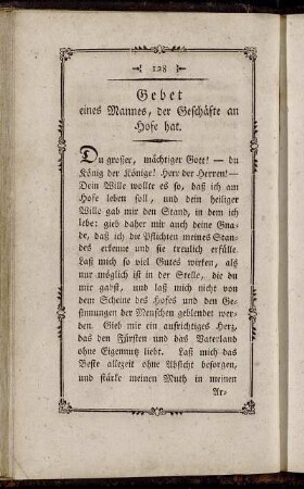 Gebet eines Mannes, der Geschäfte an Hofe hat