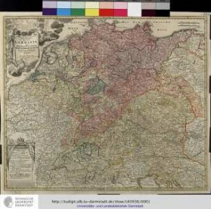 Tabula Geographica Totius Germaniae : qua Differentium Imperii Trium Religionum Status Et Dominia diversis coloribus distincta / exhibentur â Ioh. Bapt. Homanno Sac. Caes. Mai. Geographo et Reg. Borus. Societatis Scientiarum Membro