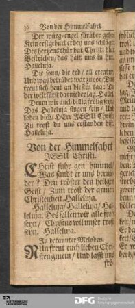 Von der Himmelfahrt Jesu Christi