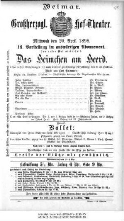 Das Heimchen am Heerd