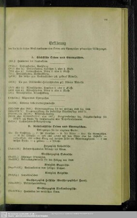 Erklärung der für die in diesem Werke vorkommenden Orden und Ehrenzeichen gebrauchten Abkürzungen