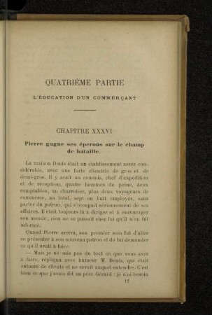 QUATRIÈME PARTIE L'ÉDUCATION D’UN COMMERÇANT CHAPITRE XXXVI
