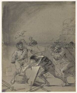 Christus vertreibt die Wechsler aus dem Tempel, Blatt 33 der Folge "Szenen aus dem Neuen Testament"