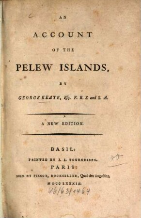 An account of the Pelew Islands