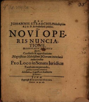 Diss. de novi operis nunciatione