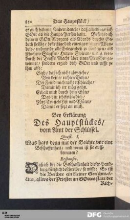 Bey Erklärung Des Hauptstückes / vom Amt der Schlüssel.