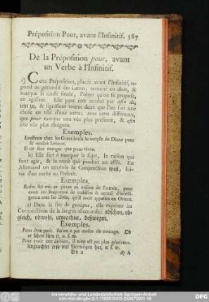 De la Préposition pour, avant un Verbe à l'Infinitif.