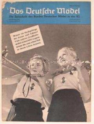 Monatszeitschrift des BDM "Das Deutsche Mädel" u.a. zur italienischen Jugendorganisation "Gioventu Italiana del Littorio"