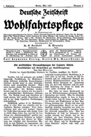 Die persönlichen Voraussetzungen der sozialen Arbeit: Grundsätzliches und Methodisches zur Ausbildungsfrage