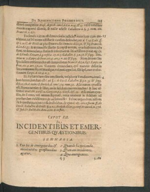 Caput XII. De Incidentibus Et Emergentibus Quaestionibus