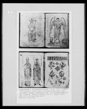 Codex 112, Liber officialis: Probezeichnungen oder Vorlagen