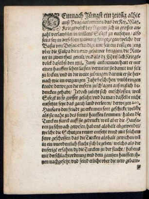 Demnach Jüngst ein zeitung alhie auß Prag ankommen ...