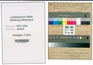 Entnazifizierung Franz Huesgen , geb. 08.10.1892 (Angestellter)