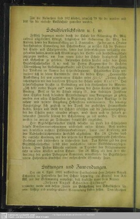 Schulfeierlichkeiten u.s.w.