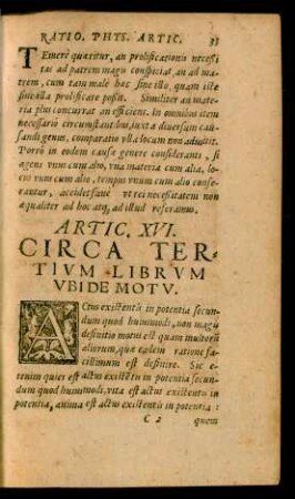 Circa Tertium Librum Ubi De Motu.