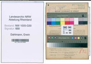 Entnazifizierung Erwin Dahlmann , geb. 08.03.1912 (Spediteur)