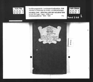 Lager- und Gültbuch über die Gaisbacher Ebene, renoviert durch Johann Georg Röser, Amtskeller zu Künzelsau.