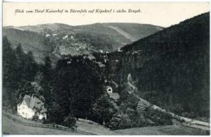 Bärenfels. Blick auf Kipsdorf vom Hotel Kaiserhof