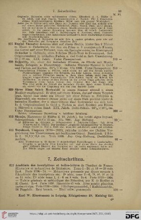 7. Zeitschriften (Nr. 813 - 886)