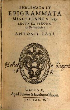 Emblemata et epigrammata miscellanea
